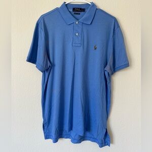 Ralph Lauren Blue Polo Shirt 100% Cotton (Large)